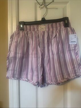 We The Free Intimately Lavender & Pink Striped Elastic-Waist Women's Shorts
